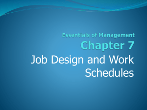 7. Job Design and Work Schedules.