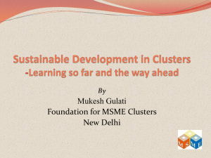 Sustainable Development in Clusters