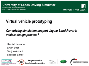 Virtual vehicle prototyping - Institute for Transport Studies
