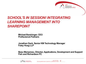 School`s in Session! Integrating Learning Management into