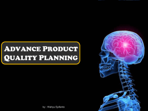 ADVANCE PRODUCT QUALITY PLANNING.