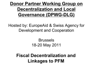DPWG Decentralization and PFM