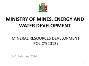 New Minerals Development Resources Policy