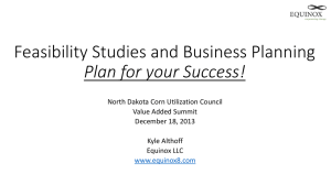 Feasibility Studies and Business Planning