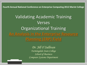 Dissertation P ERP Presentation - Enterprise Computing Community