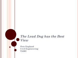 The Lead Dog has the Best View Pete England Civil