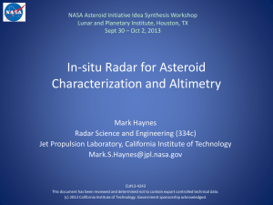 In-situ Radar for Asteroid Characterization and Altimetry