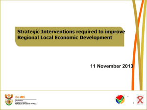 Strategic Interventions required to improve Regional