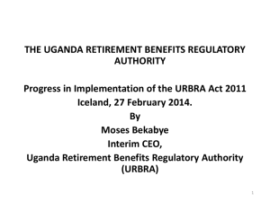 Progress in the Implementation of the URBRA Act 2011