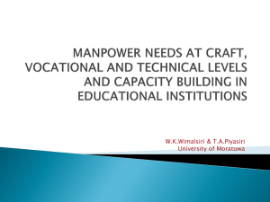 manpower needs at craft, vocational and technical level