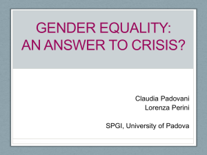 Gender equality: an answer to crisis?