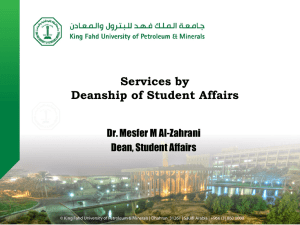 Services by Deanship of Student Affairs