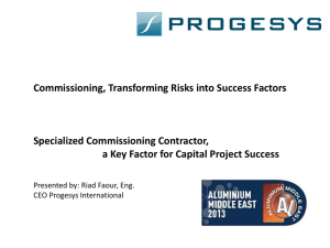 Commissioning, Transforming Risks into Success Factors