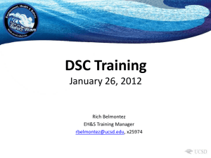 DSC Training - Environment, Health & Safety