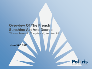Polaris_Webinar_CIIC5_French_Sunshine_Act_Overview_5Jun13