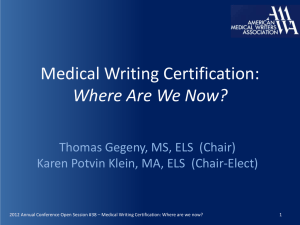 Certification - American Medical Writers Association