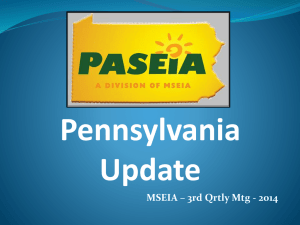 PASEIA Update presentation at Quarterly Meeting July 30