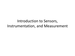 Intro powerpoint - Introduction to Sensors, Instrumentation and