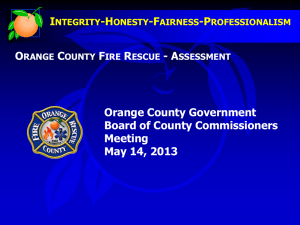 Discussion Orange County Fire Rescue Organizational Assessment
