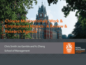 Chinese Multinationals` Work & Employment Models