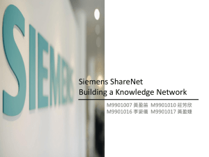 Siemens ShareNet Building a Knowledge Network