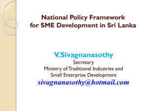 National Policy Framework for SME Development in Sri Lanka