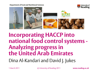 Incorporating HACCP into national food control systems