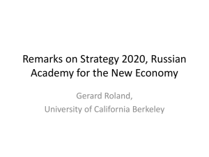 Remarks on Strategy 2020, Russian Academy for the New Economy