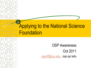 NSF Application Presentation 10-13-2011