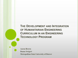 The Development and Integration of Humanitarian Engineering