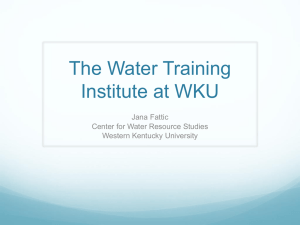 The Water Training Institute at WKU