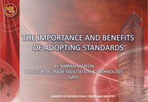 The importance and benefits of adopting standards