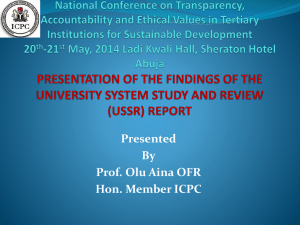 Presentation of University System Study and Review Exercise