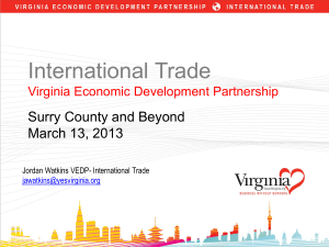 International Trade Virginia Economic Development Partnership