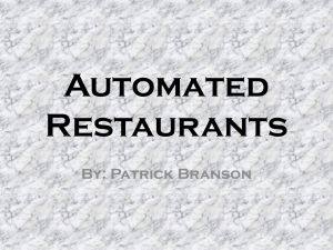 Automated Restaurants - USC Upstate: Faculty
