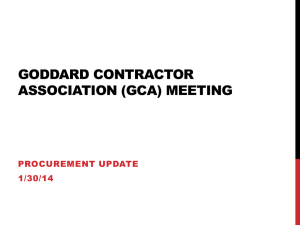 Procurement Update - Goddard Contractors Association