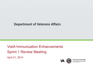 VIMM Immunization Enhancements Sprint 1 Review