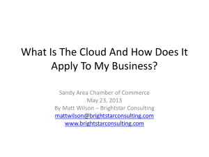 Cloud Services - Sandy Area Chamber of Commerce