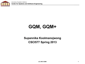 GQM - Software Engineering II - University of Southern California