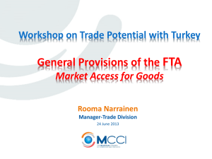 Presentation by MCCI on the Provisions for Market Access under the
