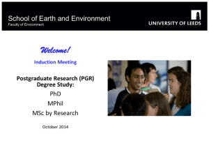 Slides from Induction Meeting - School of Earth and Environment