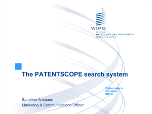 PPT, The PATENTSCOPE Search System