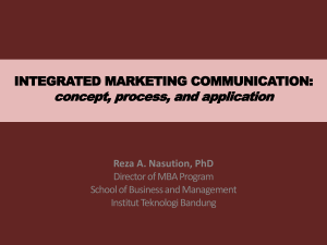 Integrated Marketing Communication: konsep, proses dan aplikasi