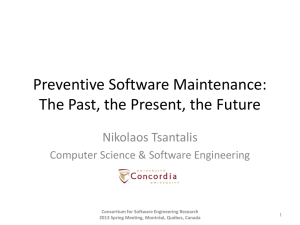 Preventive Software Maintenance: The Past, the Present, the Future