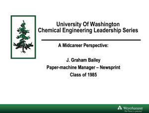 A Midcareer Perspective - UW Chemical Engineering