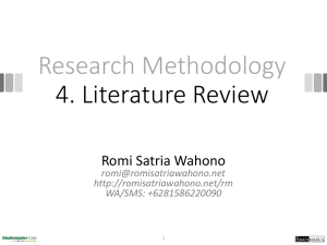 Literature Review - Romi Satria Wahono