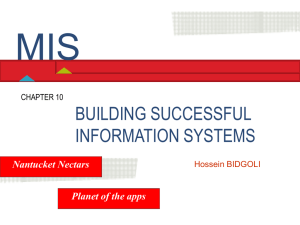 Chapter 10 Building Successful Information Systems