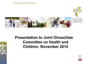 Presentation by Nutrition and Health Foundation