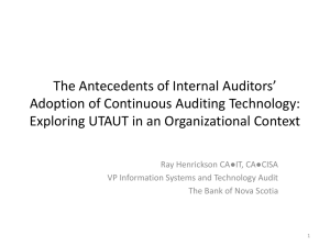 The Antecedents of Internal Auditors* Adoption of