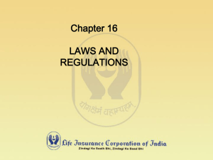 Chapter 16 LAWS AND REGULATIONS
